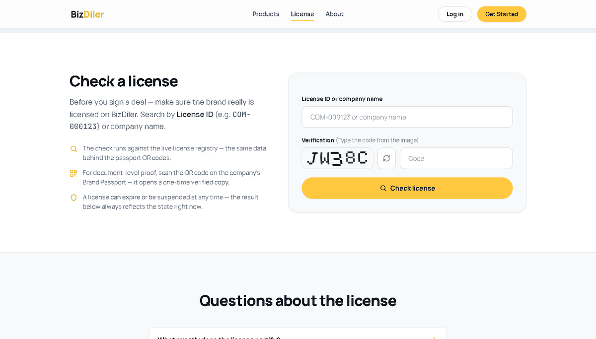 Public license checker